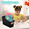 4E's Novelty 6 Pack Large Book Bin with Labels, Durable Black Book Bins for Classroom, Large Plastic Bins for Books, Sturdy Containers for Books, Versatile Classroom Textbook Boxes for Various Use